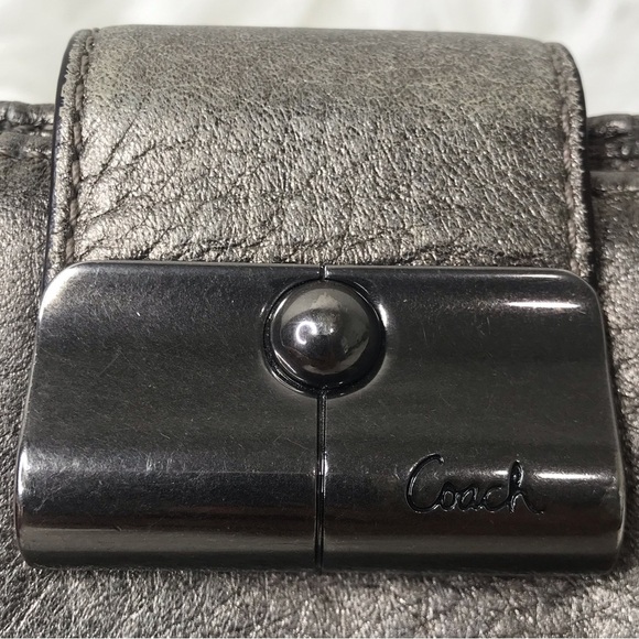 Coach Metallic Gold Leather Compact Wallet - Picture 8 of 16